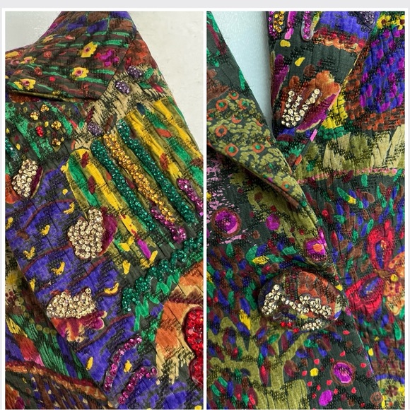 Haute Couture Écaille Paris multicoloured  embellished wool & silk brocade - Picture 4 of 16